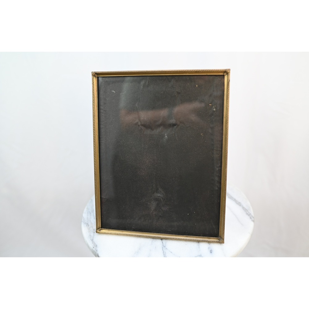 Vintage Style 8x10 Gold Picture Frame Beaded Border Tabletop or Wall Mount
